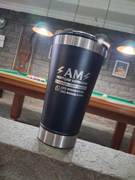 Copo Térmico Personalizado Inox Tampa Abridor Porto Alegre Florianópolis Rio de Janeiro