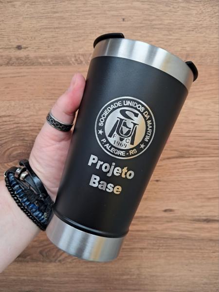 Copo Térmico Personalizado Inox Tampa Abridor Porto Alegre Florianópolis Rio de Janeiro